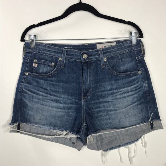 AG Women's 27 Hailey Ex-Boyfriend Roll-Up Jean Denim Shorts Distressed Everyday - Picture 1 of 9